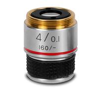 Kit de Accesorios para microscopio 4X 10x 20x 40x 60x 100x 1pc 185 Lente Objetivo de microscopio biológico acromático portaobjetos de microscopio (Warna : 4X)