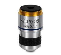 Kit de Accesorios para microscopio 4X 10x 20x 40x 60x 100x 1pc 185 Lente Objetivo de microscopio biológico acromático portaobjetos de microscopio (Warna : 60X)