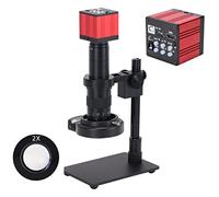 Kit de Accesorios para microscopio 5 1MP 1080p Microscopio portátil 180x Lente USB Cámara de microscopio Digital electrónico Industrial portaobjetos de microscopio (Color : Red Kit with Stand)