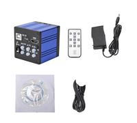 Kit de Accesorios para microscopio 5 1MP FHD Cámara de microscopio Lente de 180x con Soporte HDMI USB Microscopio Digital electrónico Industrial portaobjetos de microscopio (Color : Blue Camera)