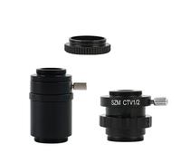 Kit de accesorios para microscopio SZM CTV 1/2 1/3 1X 0.3X 0.5X adaptador C lente de montaje C + C CS Simul anillo focal trinocular estéreo microscopio H_DMI VGA USB cámara de video microscopio