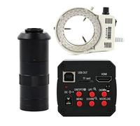 Kit de Accesorios para microscopios 1 8MP USB Cámara de microscopio de Video Digital electrónica Industrial 18 0X 300x c Lente de Montaje Portaobjetos de microscopio (Color : 100x Lens with Light)