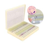 Kit de accesorios para microscopios 100 PCS Diapositivas preparadas de microscopio de muestra con caja de plástico Portaobjetos de microscopio
