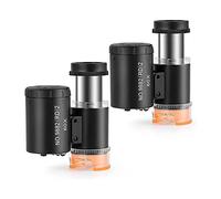 Kit de Accesorios para microscopios 2 Piezas 60x Mini microscopio de Bolsillo portátil, con 3 luz Portaobjetos de microscopio