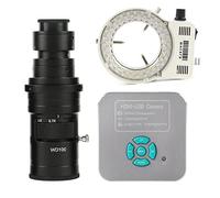 Kit de Accesorios para microscopios 2k 36mp Microscopio de Video Cámara eléctrica 18 0X / 300x / 200x / 500x c Lente de Montaje Portaobjetos de microscopio (Color : 200x with Light)