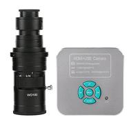 Kit de Accesorios para microscopios 2k 36mp Microscopio de Video Cámara eléctrica 18 0X / 300x / 200x / 500x c Lente de Montaje Portaobjetos de microscopio (Color : 200x Lens)