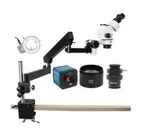 Kit de Accesorios para microscopios 3. 5x-45x Microscopio Focal de Simul Trinocular 1 4MP Cámara 1/2 Ctv Adaptador Microscopio Portaobjetos de microscopio (Color : 3.5X-45X)