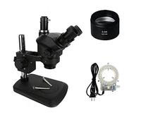 Kit de accesorios para microscopios 3.5X 7X 50X 100X Zoom continuo Simul Microscopio estéreo Trinocular Focal con 56 Anillo de luz LED for reparación de soldadura PCB de teléfono Portaobjetos de micro