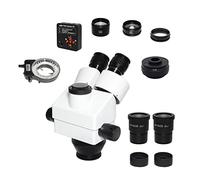 Kit de accesorios para microscopios 3.5X-9 0X 7X-45X Blanco Simul-Focal Trinocular Zoom Cabezal de microscopio estéreo 0.5x 2.0x 1x Lente auxiliar for reparación de PCB de CPU de teléfono Portaobjetos