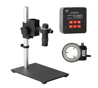 Kit de Accesorios para microscopios 3 8MP 4K Cámara de microscopio Digital, Continuo Zoom 10 0X 130x 180x 300x 500x C Lente de Montaje Portaobjetos de microscopio (Color : C)