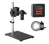 Kit de Accesorios para microscopios 3 8MP 4K Cámara de microscopio Digital, Continuo Zoom 10 0X 130x 180x 300x 500x C Lente de Montaje Portaobjetos de microscopio (Color : A)