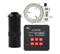 Kit de Accesorios para microscopios 4K 38MP 1080P 60FPS 1/2.33" Sensor Digital Video Microscopio Cámara C-Mount Lens Portaobjetos de microscopio (Color : with 100X Lens Light)