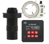 Kit de Accesorios para microscopios 4K 38MP 1080P 60FPS 1/2.33" Sensor Digital Video Microscopio Cámara C-Mount Lens Portaobjetos de microscopio (Color : with 130X Lens Light)
