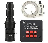 Kit de Accesorios para microscopios 4K 38MP 1080P 60FPS 1/2.33" Sensor Digital Video Microscopio Cámara C-Mount Lens Portaobjetos de microscopio (Color : with 500X Lens Light)