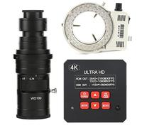 Kit de Accesorios para microscopios 4K 38MP 1080P 60FPS 1/2.33" Sensor Digital Video Microscopio Cámara C-Mount Lens Portaobjetos de microscopio (Color : with 200X Lens Light)