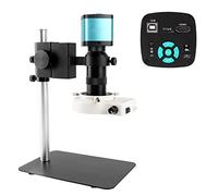 Kit de accesorios para microscopios 4K 48MP HDMI USB Cámara de microscopio monocular de video digital Continuy zoom 18 0x 130x c Montar Portaobjetos de microscopio(A)