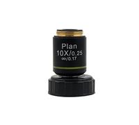 Kit de Accesorios para microscopios 4x10x40x100x Microscopio óptico, Plan Infinito Lente Objetivo Accromático Portaobjetos de microscopio (Color : 10 Times)