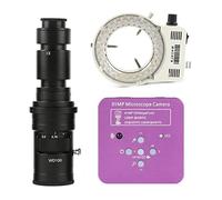 Kit de Accesorios para microscopios 5 1MP 2K Lente de microscopio Digital de Zoom Industrial Portaobjetos de microscopio (Color : with 500X Lens Light)