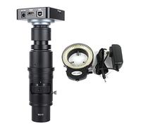 Kit de Accesorios para microscopios Ampliación Ajustable C Monte Zoom Lens for cámara de microscopio de Video Industrial Portaobjetos de microscopio (Color : 90X Lens 38MP LED)