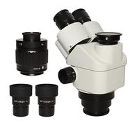 Kit de accesorios para microscopios Cabezal de microscopio trinocular estéreo con zoom continuo y focal simultánea 7-45X + Ocular Super Widefield WF10X/20 + Cámara 1.0X CTV H_D Portaobjetos de microsc