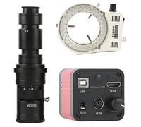 Kit de Accesorios para microscopios Cámara de microscopio de Video de la Industria 2 3MP 1080P USB Lupa Zoom C Monte Lens Portaobjetos de microscopio (Color : with 500X Lens Light)