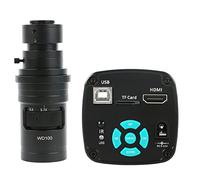Kit de Accesorios para microscopios Cámara de microscopio de Video Industrial 18 0X 300x 200x 500x 100x C Lente de Montaje 56 LED Luz de Anillo Portaobjetos de microscopio (Color : with 200x Lens)
