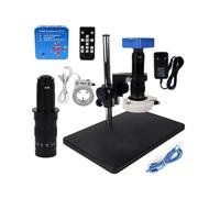 Kit de Accesorios para microscopios Cámara de microscopio Digital Industrial + Lente 180x + Soporte for soldar Portaobjetos de microscopio (Color : KN-21MP Big)