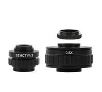 Kit de accesorios para microscopios CTV 1/2 1/3 1X Adaptador 0.3X 0.5XC Lente de montaje C CS Simul Anillo focal Trinocular Microscopio estéreo Portaobjetos de microscopio(1-3 and 0.5x)
