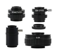 Kit de accesorios para microscopios CTV 1/2 1/3 1X Adaptador 0.3X 0.5XC Lente de montaje C CS Simul Anillo focal Trinocular Microscopio estéreo Portaobjetos de microscopio(All)