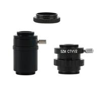 Kit de accesorios para microscopios CTV 1/2 1/3 1X Adaptador 0.3X 0.5XC Lente de montaje C CS Simul Anillo focal Trinocular Microscopio estéreo Portaobjetos de microscopio(1X and SZMCTV 1-2)