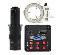Kit de Accesorios para microscopios Imx307 Sensor 108 0p HDMI VGA Cámara de microscopio de Video Digital Industrial Portaobjetos de microscopio (Color : 180x Lens with LED)