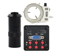 Kit de Accesorios para microscopios Imx307 Sensor 108 0p HDMI VGA Cámara de microscopio de Video Digital Industrial Portaobjetos de microscopio (Color : 100x Lens with LED)