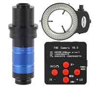 Kit de Accesorios para microscopios Lente de Montaje de Zoom Ajustable 450X, cámara de microscopio de Video Digital Industrial Portaobjetos de microscopio (Color : 48MP with Light A)
