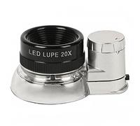 Kit de accesorios para microscopios Magnificadora iluminada 20x 6 LED 20X Con iluminación Lupa de joyería portátil. Portaobjetos de microscopio