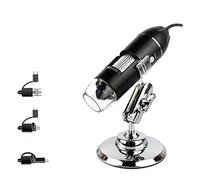 Kit de accesorios para microscopios Profesional USB Microscopio digital 100 0x 1600x 8 le Ds 2MP Cámara de zoom de microscopio electrónico Portaobjetos de microscopio(3 IN 1 mini stand B)