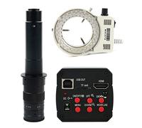 Kit de accesorios para microscopios USB Cámara de microscopio de video industrial digital electrónica 10 0x 180x 300x C Montaje Lente Portaobjetos de microscopio(300x Lens With LED)