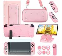 Kit de accesorios para Nintendo Switch Games Girly Bundle funda de transporte rosa con linda cubierta protectora protectores de pantalla Grip Caps Play Stand para niñas