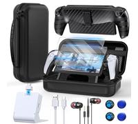 Kit de accesorios para Playstation Portal, funda de transporte para PS Portal, estación de carga para Playstation Portal, piel protectora para portal PS5, 2 protectores de pantalla HD con 4 agarres