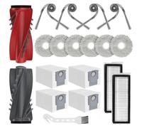 Kit de Accesorios para Roborock Qrevo Curv/Qrevo Curv S5X/Qrevo/Qrevo S5V, 2 cepillos Principales 4 cepillos Laterales 4 Bolsas de aspiración 2 filtros de Alta eficacia 6 Trapos 1 Cepillo de Limpieza