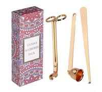 Kit de accesorios para velas, recortador, apagador y cuchara, herramientas de acero inoxidable para entusiastas de las velas, complemento perfecto para la decoración del hogar (dorado)