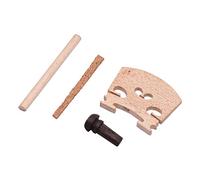 Kit de Accesorios para violín: Barbada, Abrazadera, Cordal, Clavijas de Afinación, Afinadores, Puente de Arce, Tamaño 4/4, Color Negro, para violinistas.