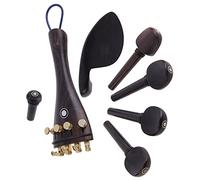 Kit De Accesorios Para Violín De Madera De Ébano Natural 4/4 De Clavijas, Reposapiés Para Barbilla, Pasador Final, Afinadores Dorados Finos, Cola De Tripa Profesional Accesorios Violín