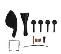 Kit de accesorios para violín de tamaño 4/4, piezas de repuesto de metal y madera con apoyo para la barbilla, puentes de cuerdas y clavijas de afinación, set de reparación y