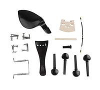 Kit de Accesorios para Violín, Reposapiés para Mentón, Juego de Accesorios para Violín, Pieza Trasera, Poste de Sonido, 15 Piezas de ébano para Reemplazo