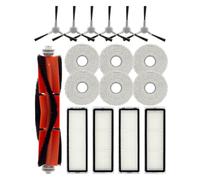 Kit de Accesorios para Xiaomi S10+ / S10 Plus Robot Aspirador | 17 piezas de repuesto: 1 cepillo principal, 6 cepillos laterales, 6 mopas y 4 filtros HEPA