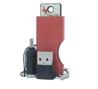 Kit de Accesorios para Yubikey 5 y Security Key: Funda Protectora YubiCase, Adaptadores USB, Stickers - Pack Completo para tu YubiKey (YubiKey no incluida) (Rouge)