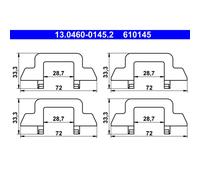 ATE Kit de accesorios para pastillas de frenos para CITROËN: C3 Pluriel, C3, C2 (Ref: 13.0460-0145.2)