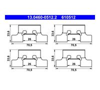 Kit de accesorios, pastilla de freno de disco ATE 13.0460-0512.2