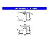 Kit de accesorios, pastilla de freno de disco ATE 13.0460-0534.2