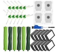 Kit de Accesorios Recambios para iRobot Roomba i7 i7+ j7 j7+ i3 i3+ i4 i4+ E5 E6 Aspiradora, Repuestos para Roomba 3 juegos de Cepillos Principales,10 Filtro,10 Cepillo Lateral,4 Bolsa de Polvo